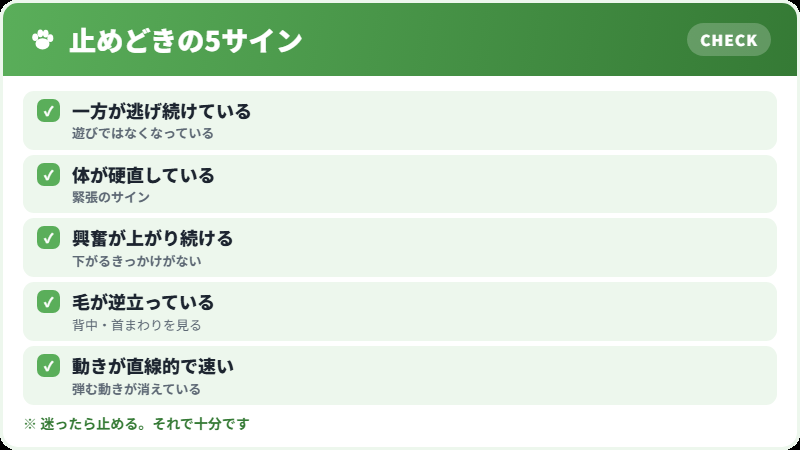 遊びを止めるタイミング