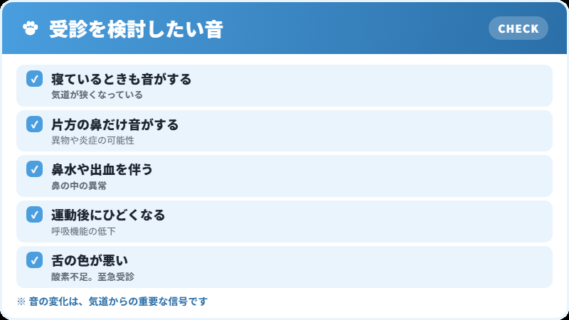 受診を検討したい鼻の音のチェックリスト