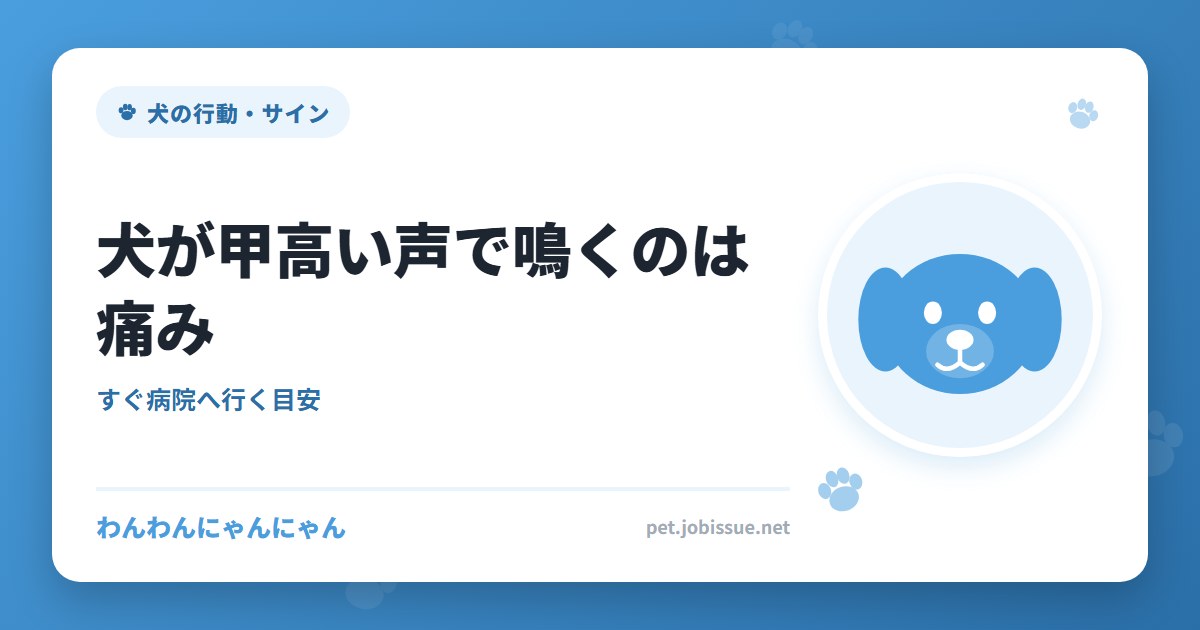 犬が甲高い声で鳴くのは痛み