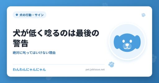 犬が低く唸るのは最後の警告