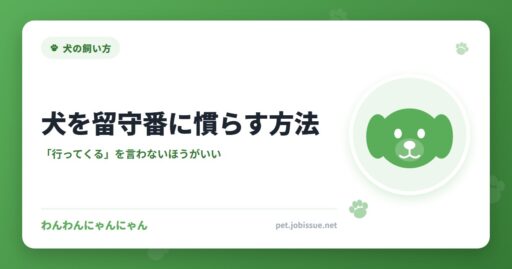 犬を留守番に慣らす方法