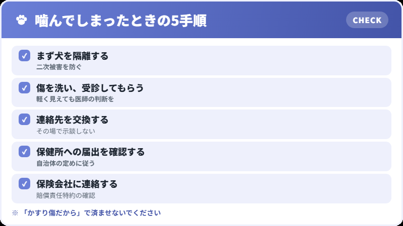 咬傷事故が起きたときの対応チェックリスト
