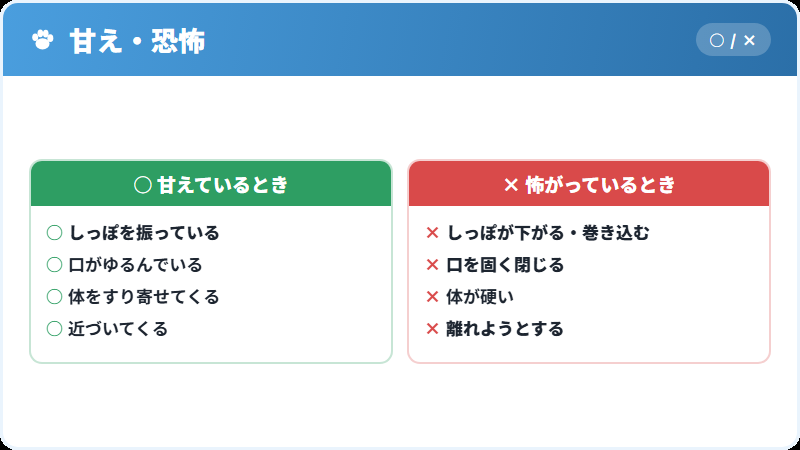 甘えと恐怖で耳を下げるときの違い