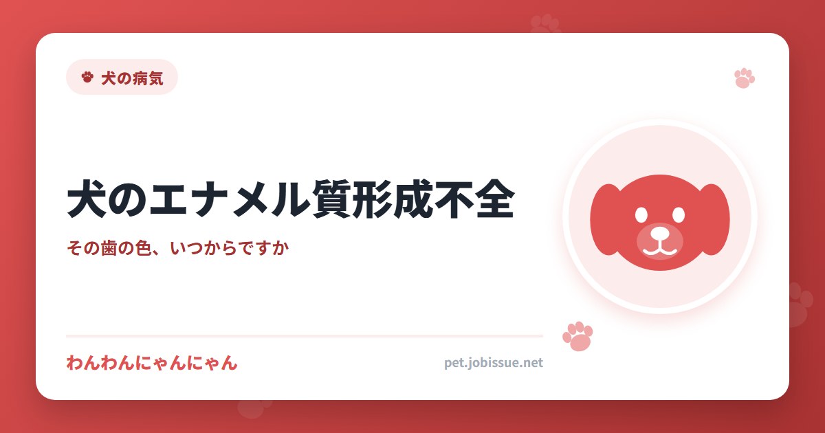 犬のエナメル質形成不全