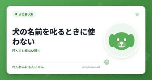 犬の名前を叱るときに使わない