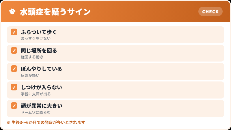 水頭症のサイン チェックリスト