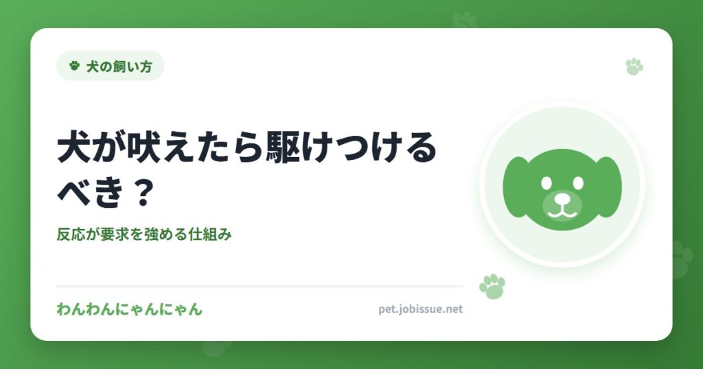 犬が吠えたら駆けつけるべき？