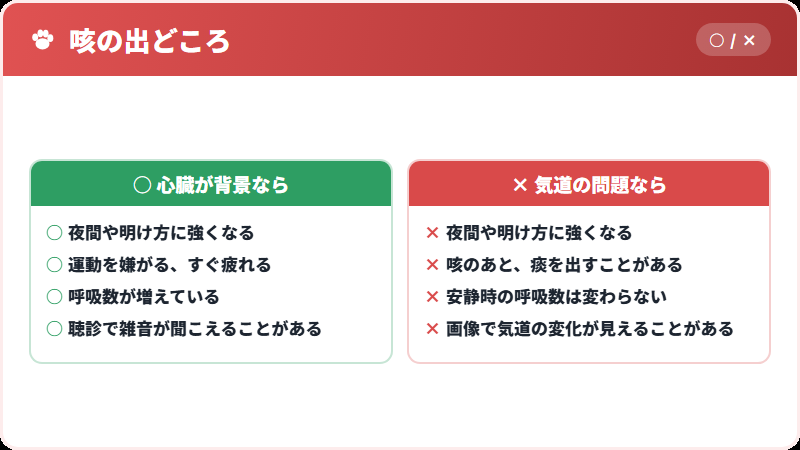心臓の咳と、気道の咳