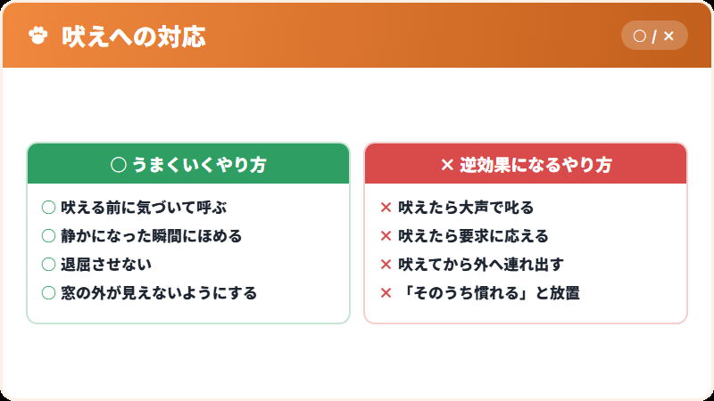 吠えへの向き合い方