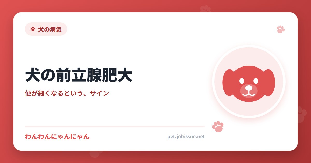 犬の前立腺肥大｜便が細くなるのは、前からの圧迫