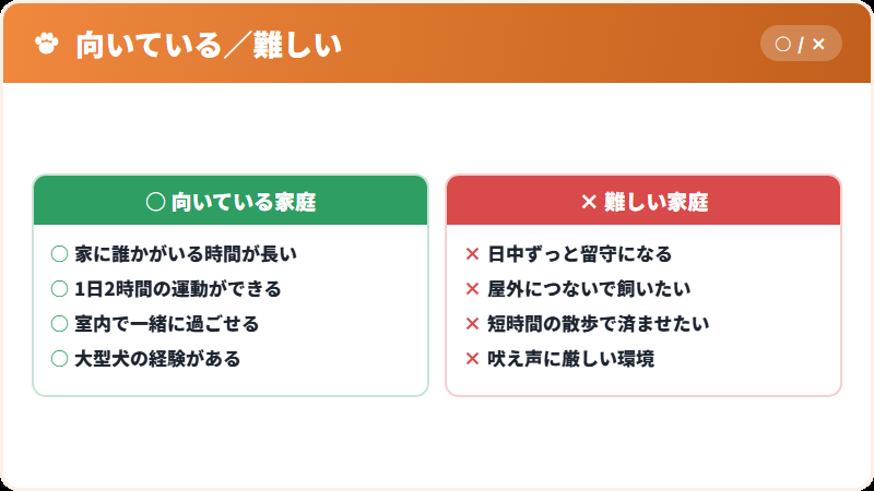 この犬種に向いている暮らし