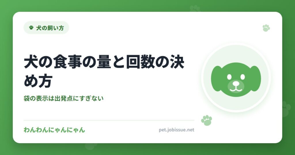 犬の食事の量と回数の決め方