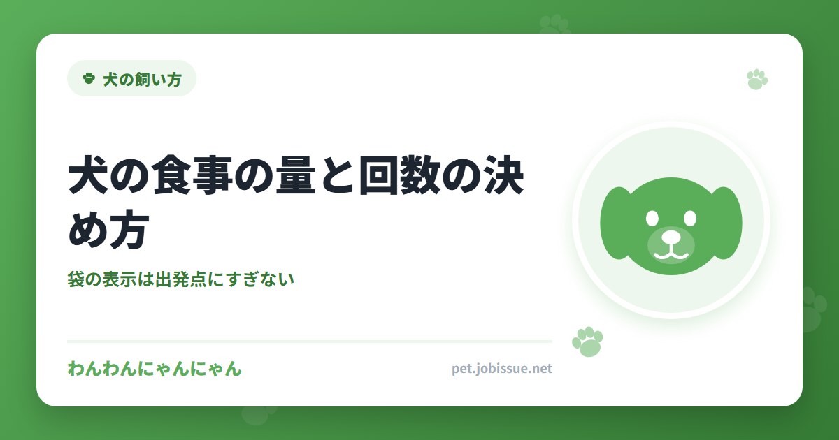 犬の食事の量と回数の決め方