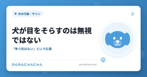 犬が目をそらすのは無視ではない