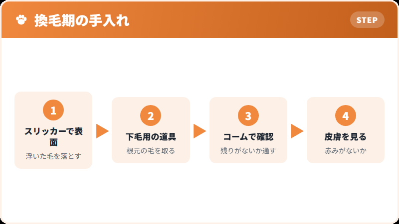 換毛期の手入れの進め方