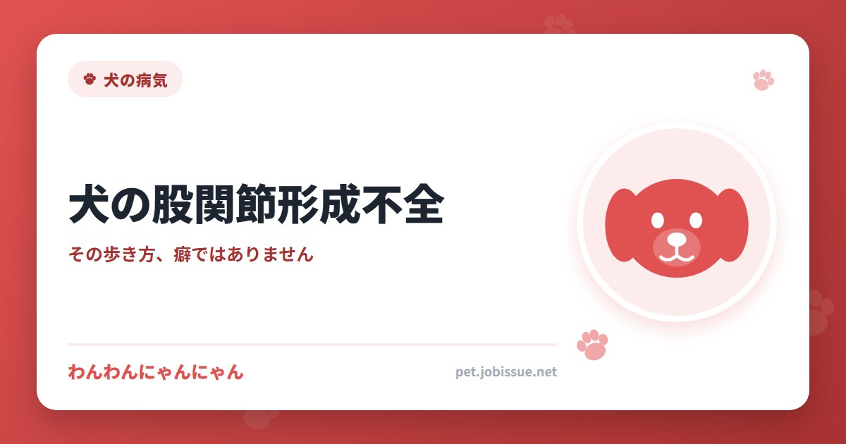 犬の股関節形成不全｜腰を振って歩く、その理由