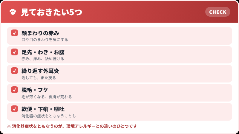 現れる症状