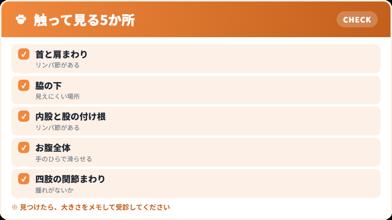 しこりを見つけるための触り方