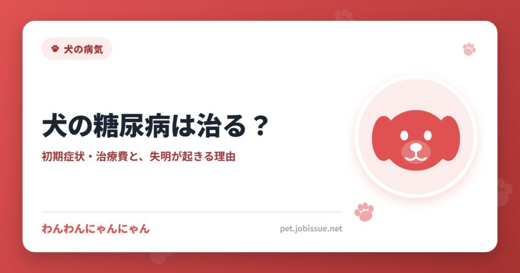 犬の糖尿病は治る？