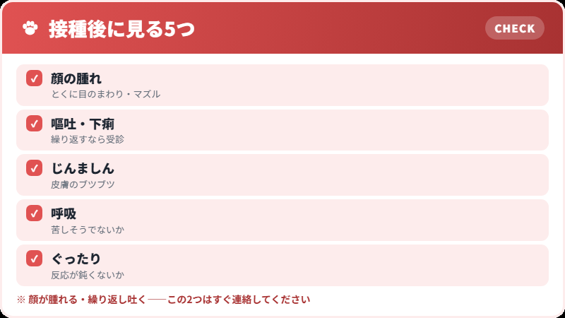 接種後に見るポイント