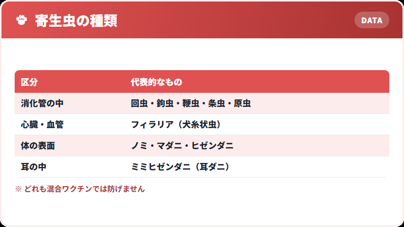 内部寄生虫と外部寄生虫