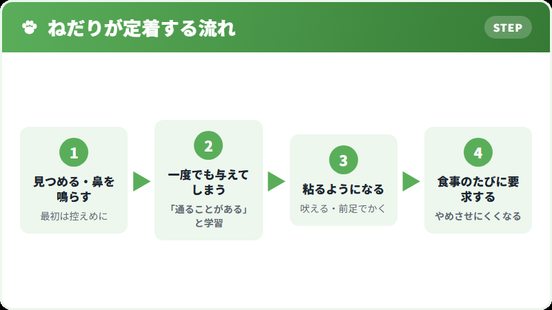 ねだる行動が強くなる流れ
