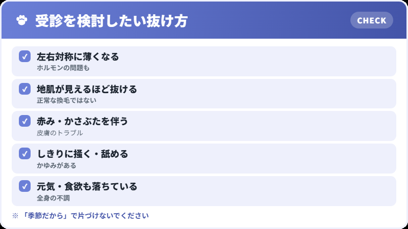 病気による脱毛を疑うチェックリスト