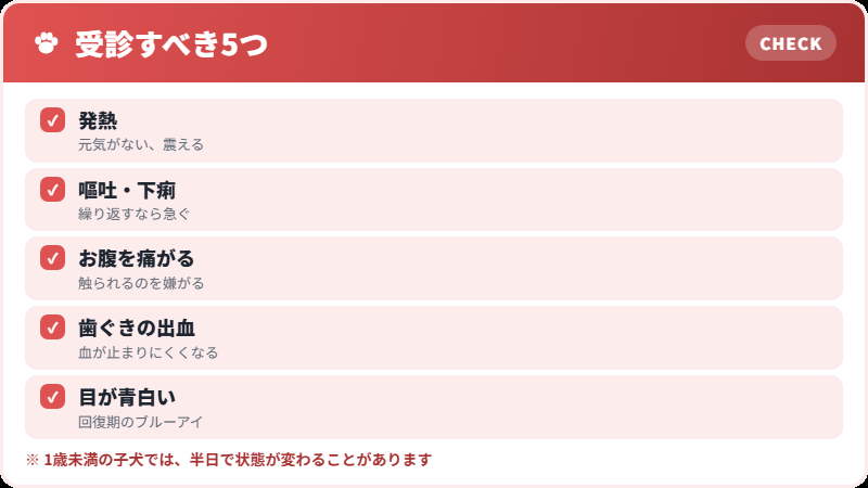 見ておきたい症状