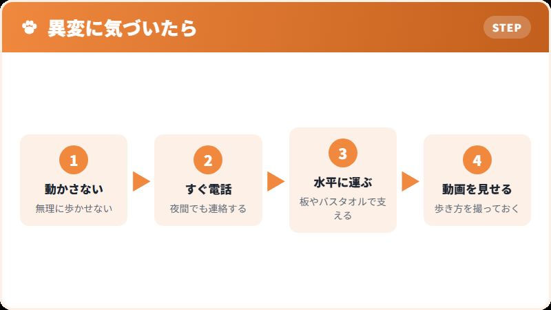 異変に気づいたときの行動手順