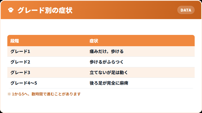 椎間板ヘルニアのグレード別症状