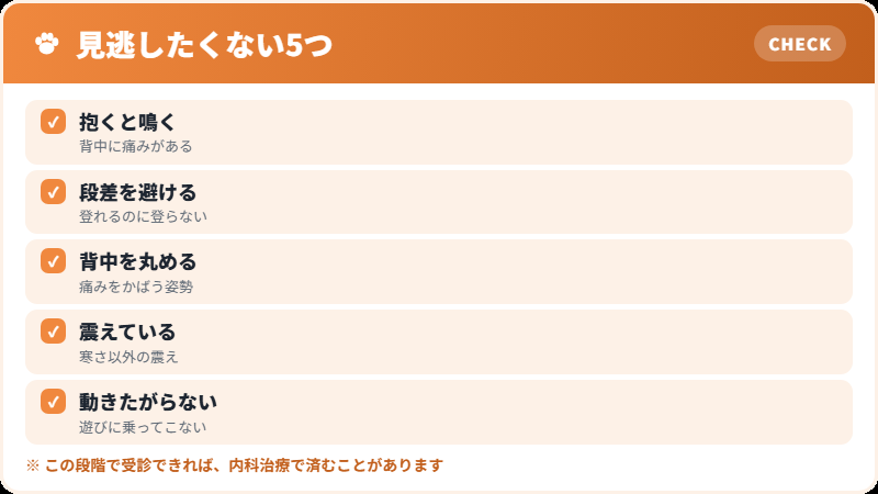椎間板ヘルニアの初期サイン