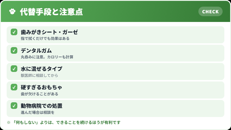 歯みがきができないときの代替手段