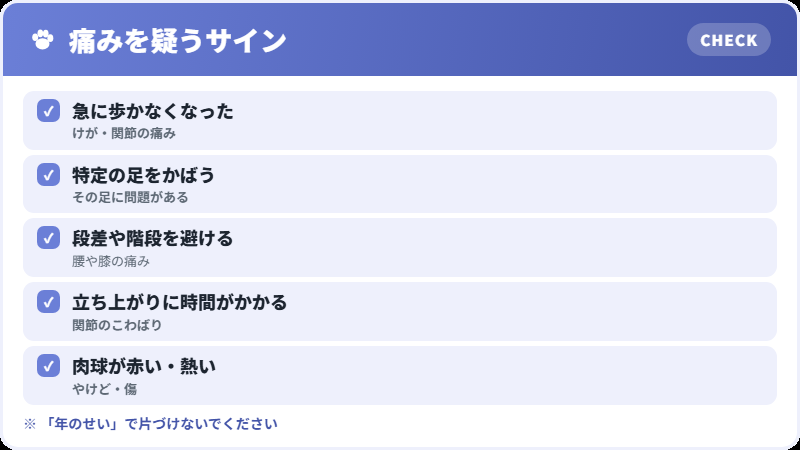 痛みが原因かを確認するチェック