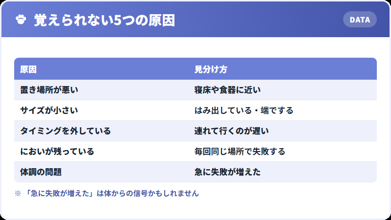 トイレを覚えられない5つの原因