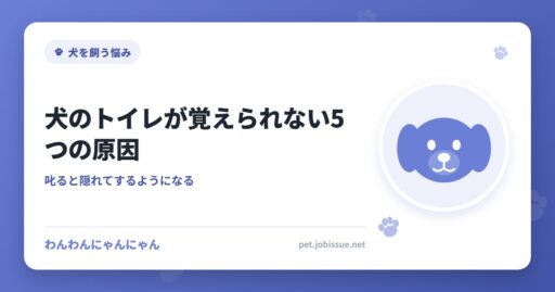 犬のトイレが覚えられない5つの原因