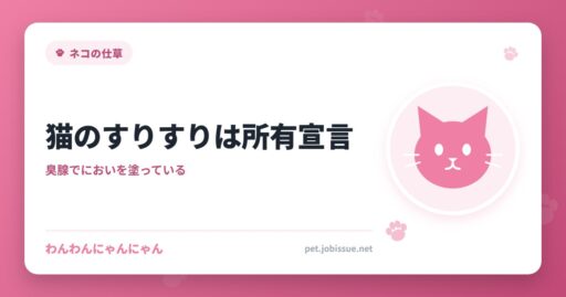 猫のすりすりは所有宣言