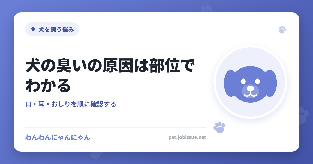犬の臭いの原因は部位でわかる
