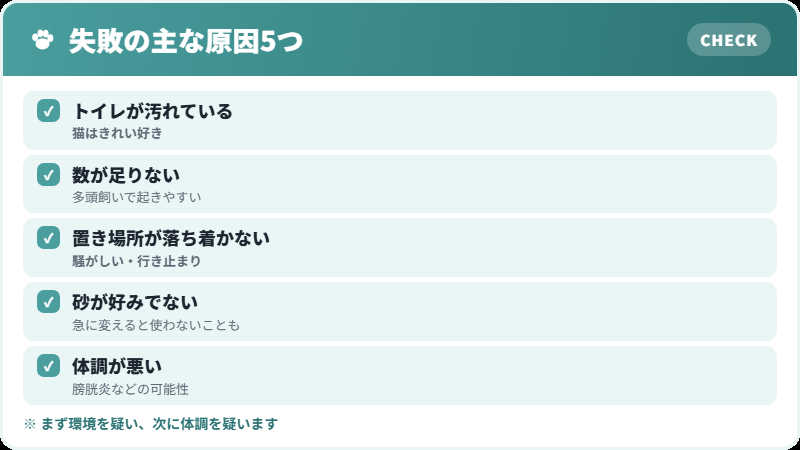 トイレを失敗する原因