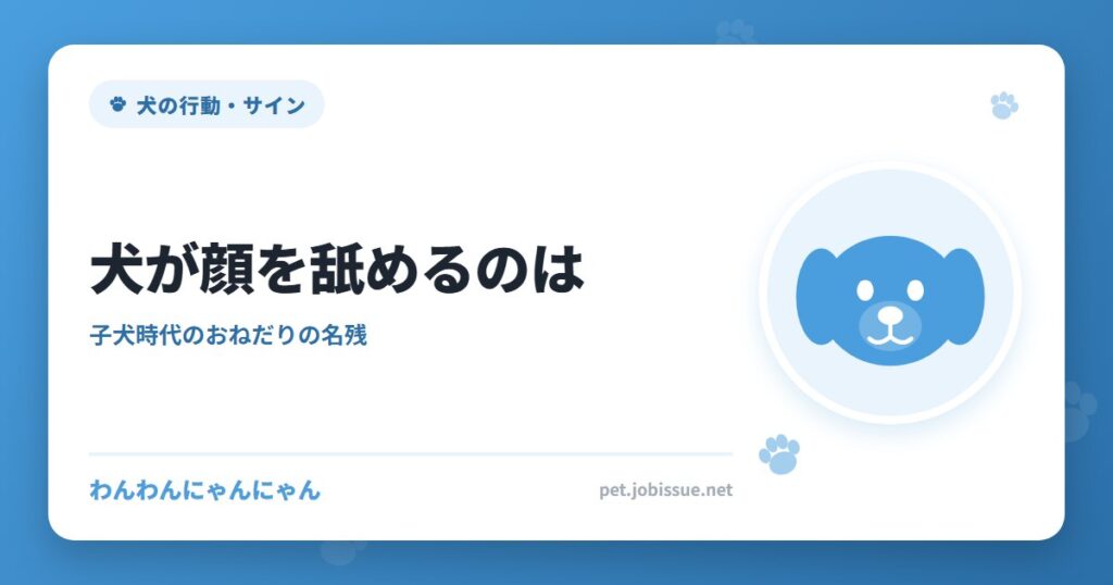 犬が顔を舐めるのは