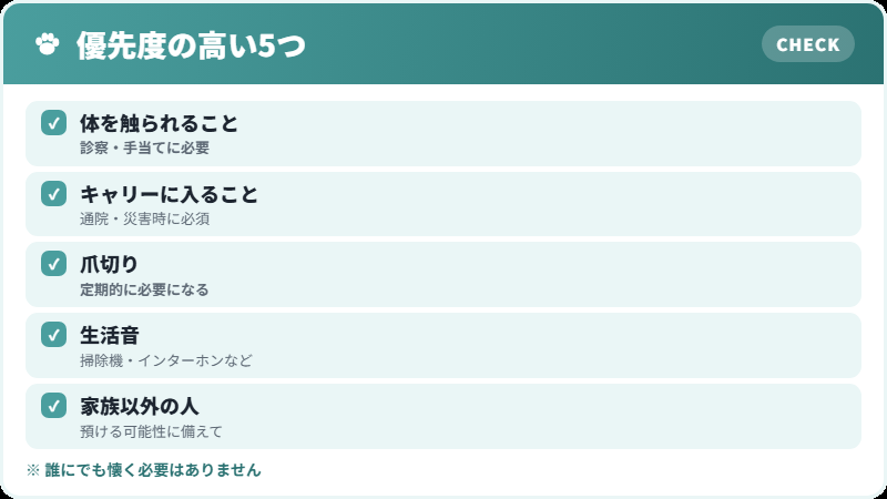 慣らしておきたいこと