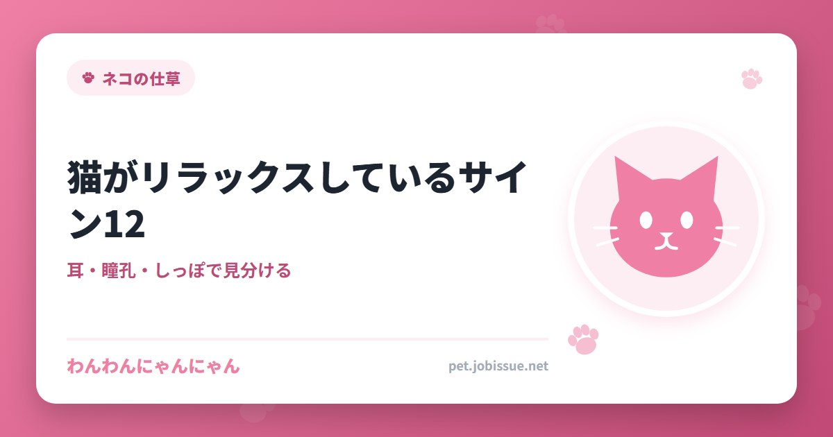 猫がリラックスしているサイン12