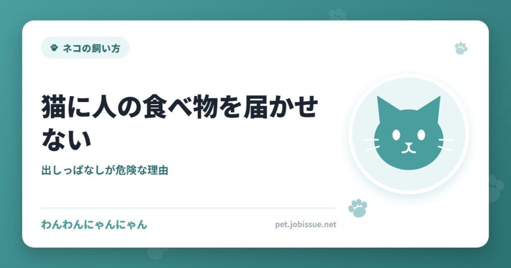 猫に人の食べ物を届かせない