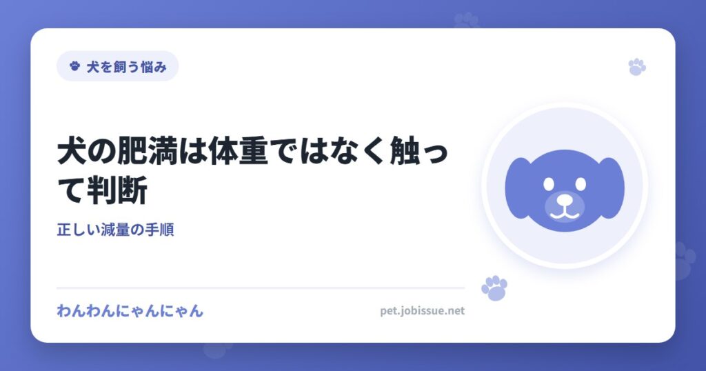 犬の肥満は体重ではなく触って判断