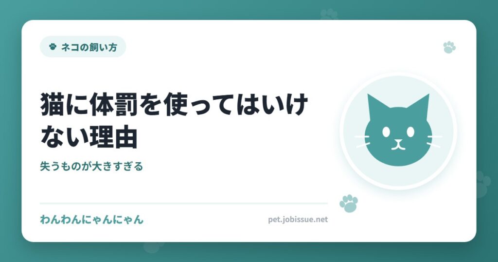 猫に体罰を使ってはいけない理由