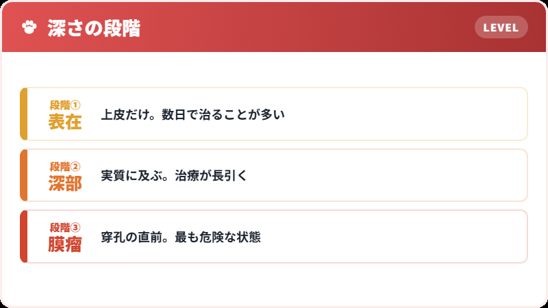 潰瘍の深さと危険度