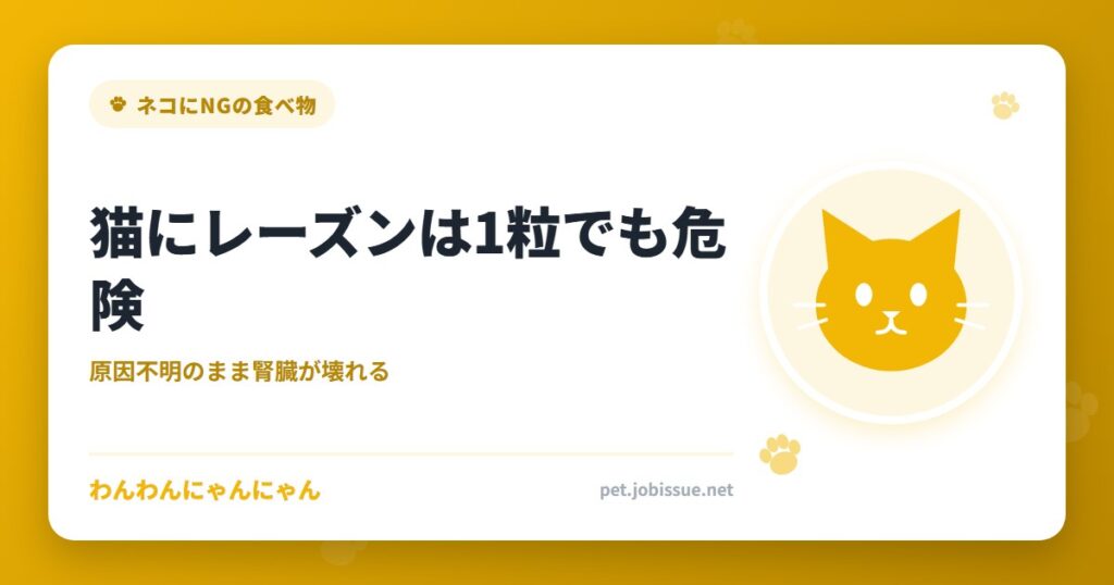 猫にレーズンは1粒でも危険