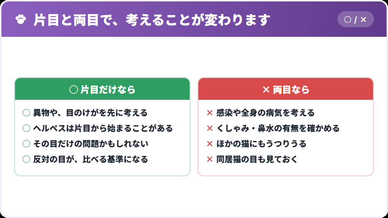 片目か両目か