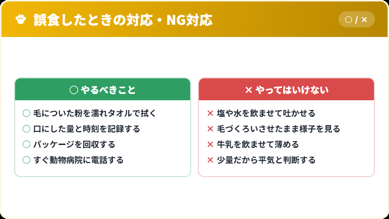 猫がココアを口にしたときの正しい対応とNG対応