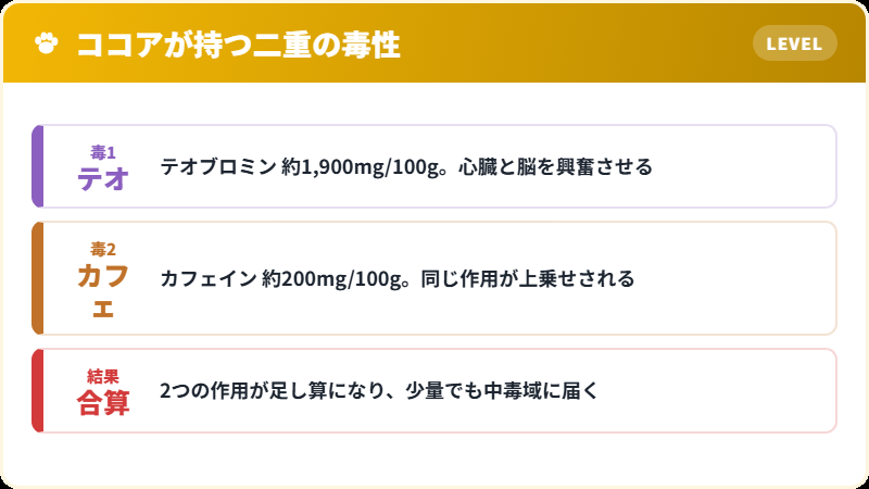 ココアに含まれる2つの毒性成分とその作用
