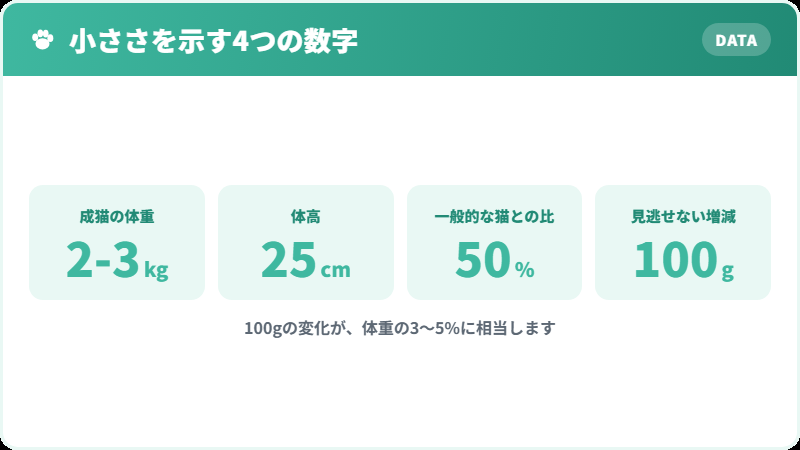 シンガプーラの体重を他の猫と比較した図